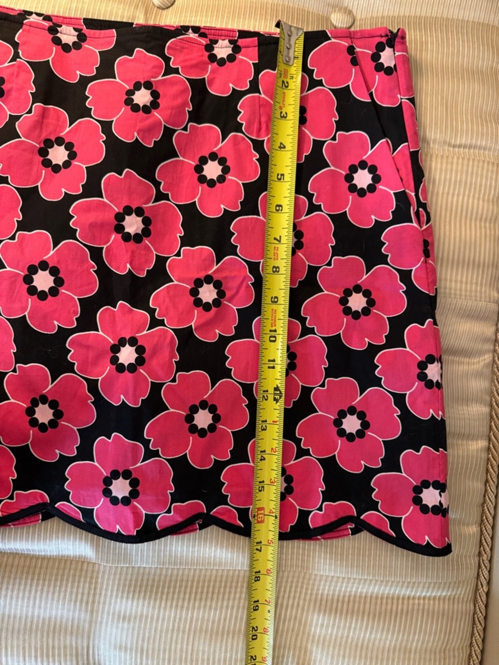 Golftini Black Mini Skirt with Bright Pink Floral Print - Picture 6 of 9